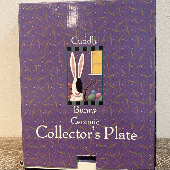 Ceramic Oval Plate Easter Bunny Rabbit - Picture 2 of 3